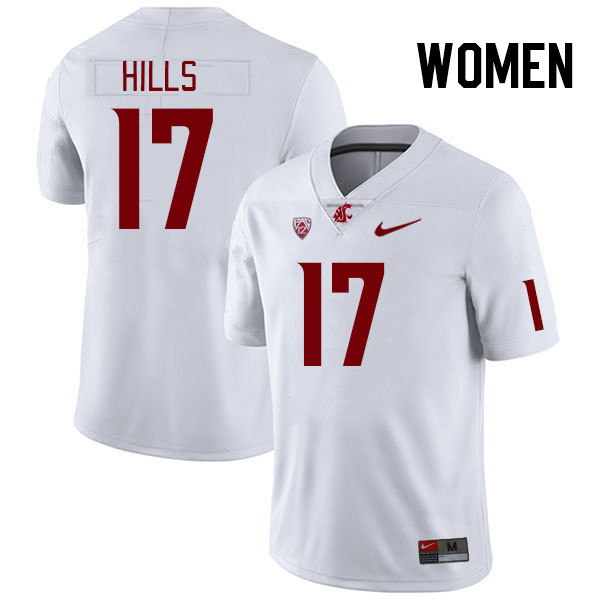 Women #17 Brandon Hills Washington State Cougars College Football Jerseys Stitched Sale-White